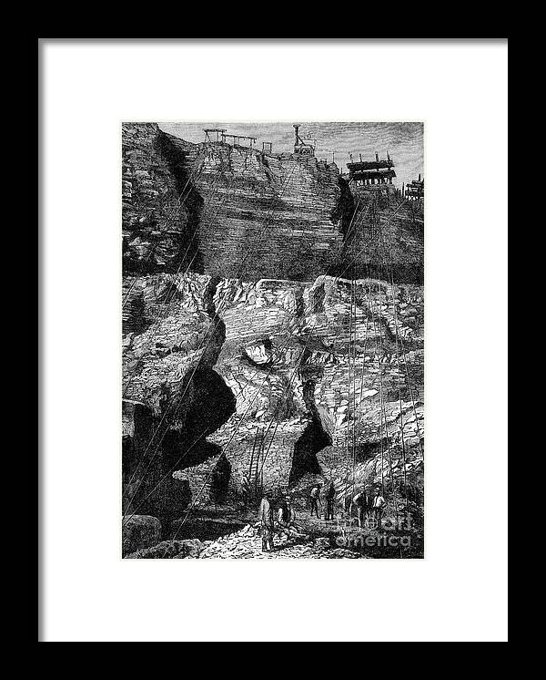 Miner Framed Print featuring the drawing Diamond Mine, Kimberley, South Africa by Print Collector