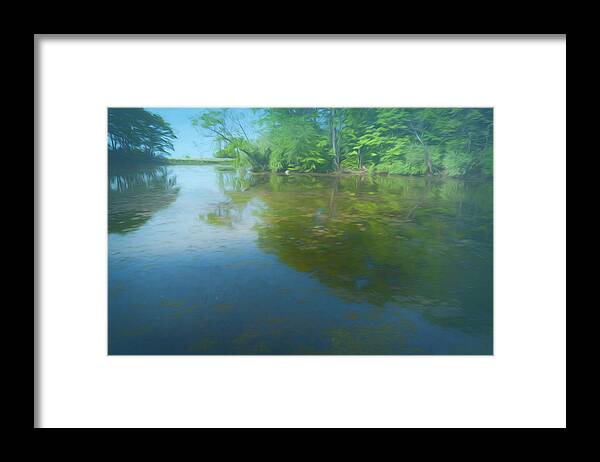 Digital Art Swamp Reflections Done In Blue Tones Framed Print featuring the photograph Digital Art Swamp Reflections Done In Blue Tones by Anthony Paladino