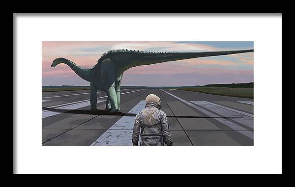 Astronaut Framed Print featuring the painting Diplodocus by Scott Listfield