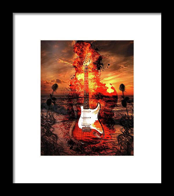 Dirty Strat Framed Print featuring the digital art Dirty Strat by Michael Damiani