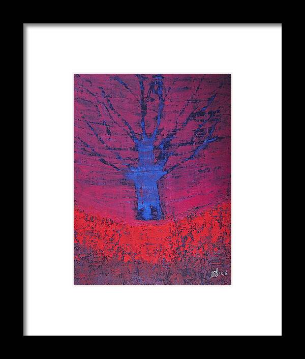 Tree Framed Print featuring the painting Disappearing Tree original painting by Sol Luckman