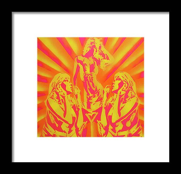 Disco Framed Print featuring the mixed media Disco by Abstract Graffiti