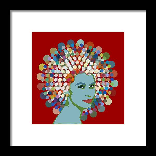 Dotty Framed Print featuring the mixed media Disco Queen RED by BFA Prints