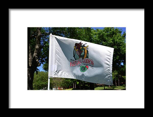 Golf Framed Print featuring the photograph Disney's Fantasia Gardens Golf hole flag by David Lee Thompson