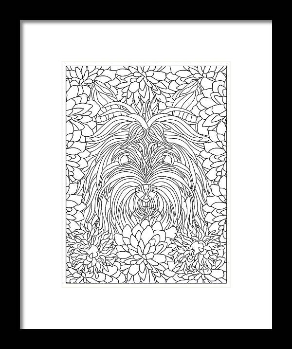 Doggie Day Framed Print featuring the drawing Doggie Day by Kathy G. Ahrens