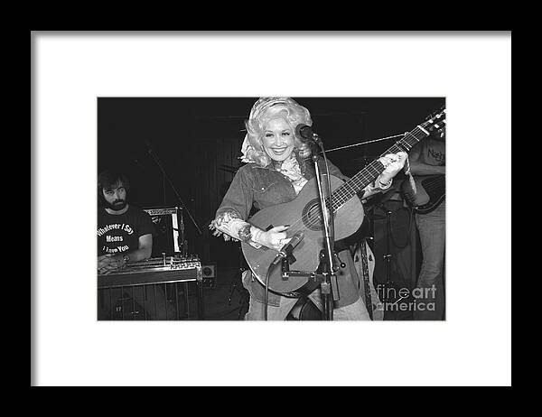 West Village Framed Print featuring the photograph Dolly Parton Rehearsing For Performance by Bettmann