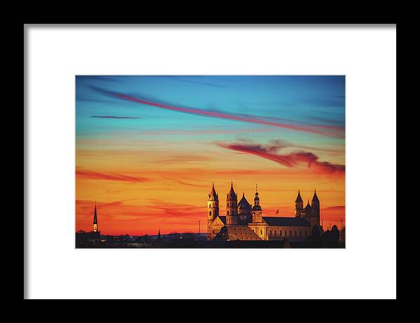 Worms Framed Print featuring the photograph Dom St. Peter zu Worms during Dusk by Marc Braner