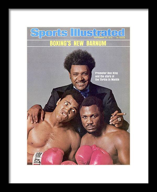Joe Frazier Framed Print featuring the photograph Don King, Muhammad Ali, And Joe Frazier Sports Illustrated Cover by Sports Illustrated
