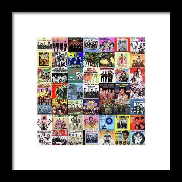 Album Covers Framed Print featuring the digital art Doo Wop Singers by Pheasant Run Gallery