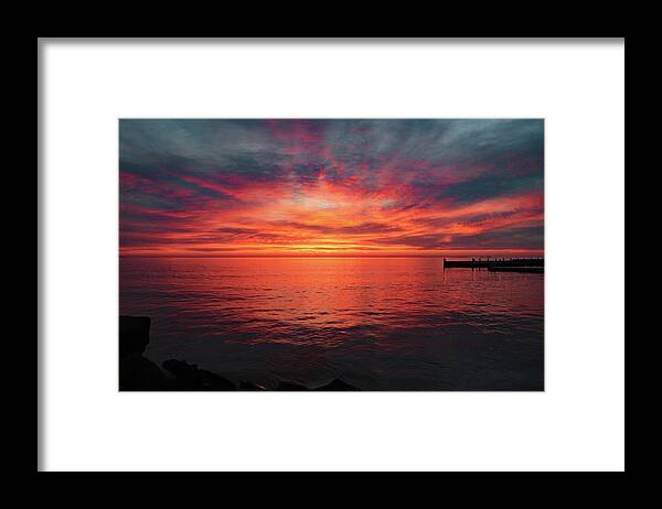 Sunset Framed Print featuring the photograph Door County Sunset 2 by David T Wilkinson