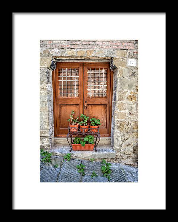 Tuscany Framed Print featuring the photograph Door Thirteen of Tuscany by David Letts