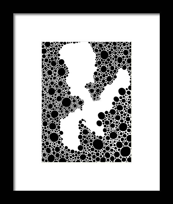 Black And White Framed Print featuring the drawing Dots Or Spots? by A Mad Doodler