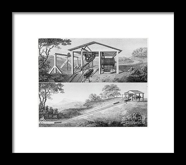 Event Framed Print featuring the drawing Double Inclined Plane For Moving Tub by Print Collector