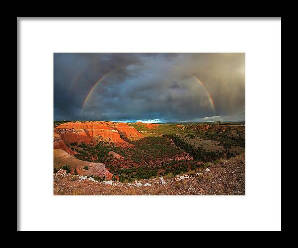 Beauty Framed Print featuring the photograph Double Rainbow by Leland D Howard