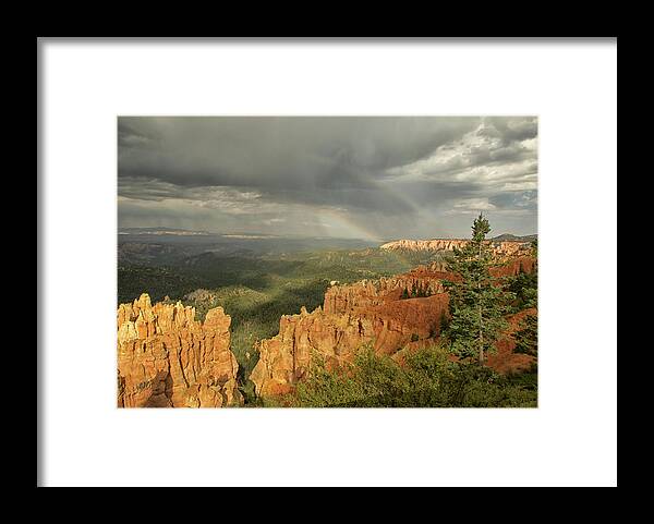 Utah Framed Print featuring the photograph Double Rainbow Over Bryce by Tom Kelly