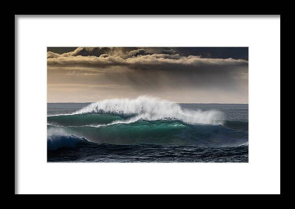 Wave Framed Print featuring the photograph Double Strength by Marc Pelissier