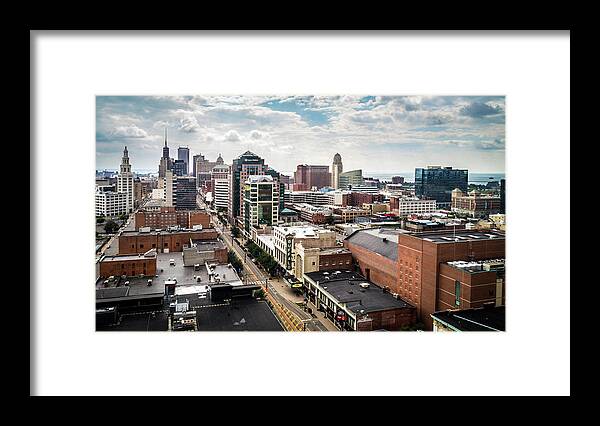 Main St Buffalo Framed Print featuring the photograph Downtown Buffalo by John Angelo Lattanzio