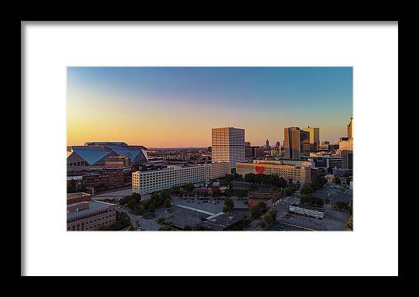 Colorful Framed Print featuring the photograph Downtown Heart by Mike Dunn