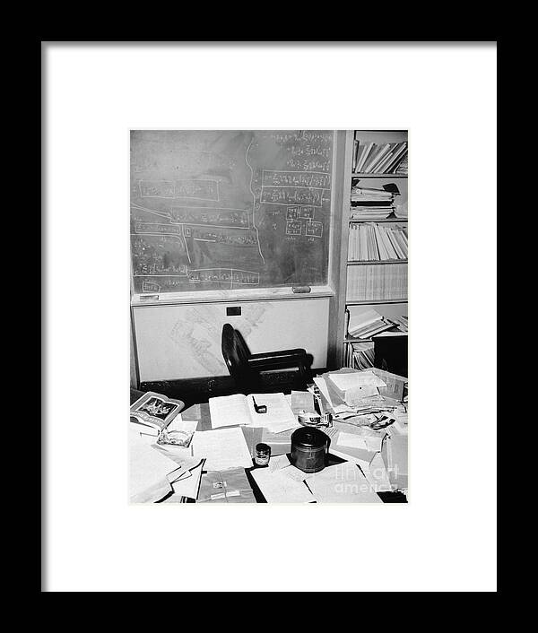 People Framed Print featuring the photograph Dr. Albert Einsteins Study by Bettmann