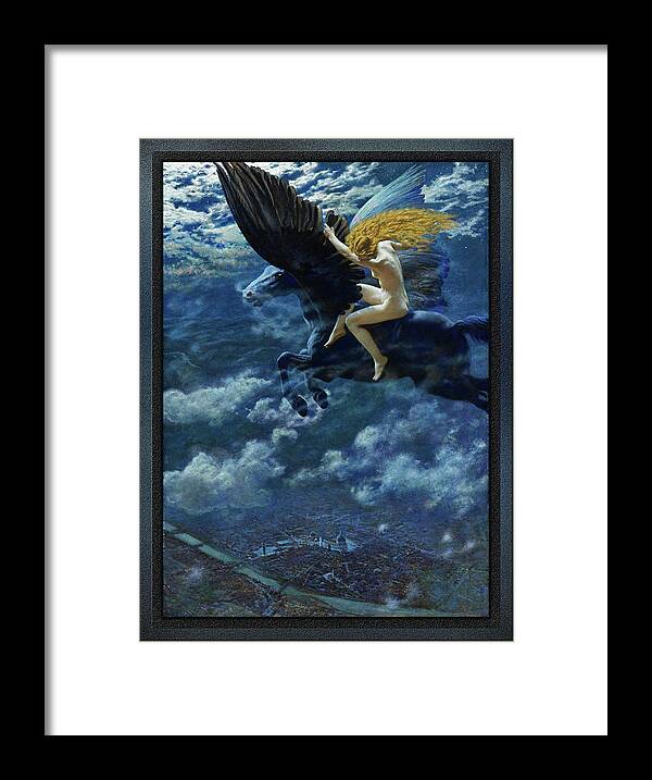 Dream Idyll Framed Print featuring the painting Dream Idyll A Valkyrie by Edward Robert Hughes by Rolando Burbon