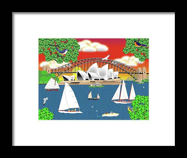 What Sydney Australia Might Look Like In Your Dreams Framed Print featuring the digital art Dream Of Sydney by Mark Frost