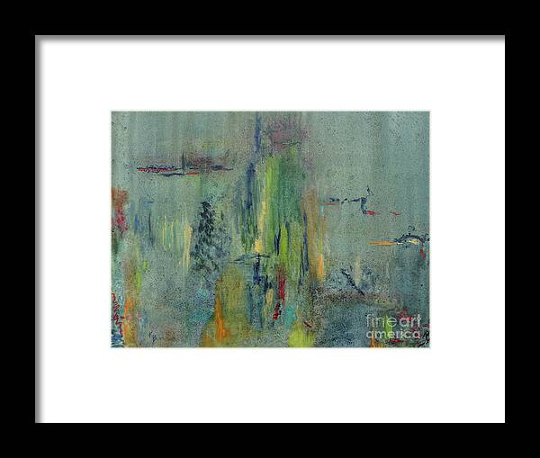 Abstract Framed Print featuring the painting Dreaming #1 by Karen Fleschler