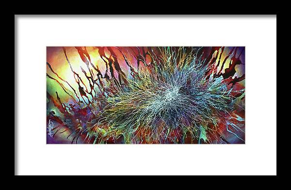 Abstract Framed Print featuring the painting Dreaming by Michael Lang