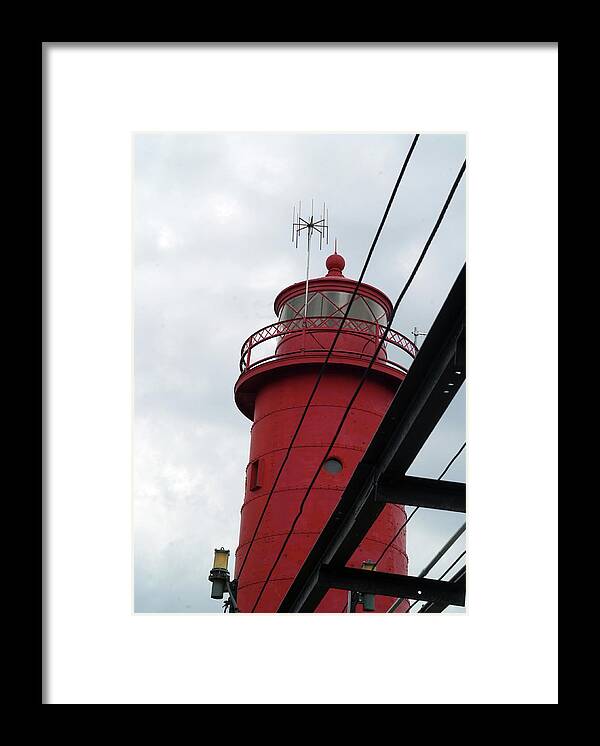 Red Lighthouse Framed Print featuring the photograph Dressed in Red by Michelle Wermuth