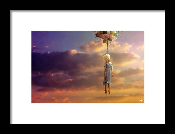 Surreal Framed Print featuring the digital art Drifting on a Sad Song by Mario Sanchez Nevado