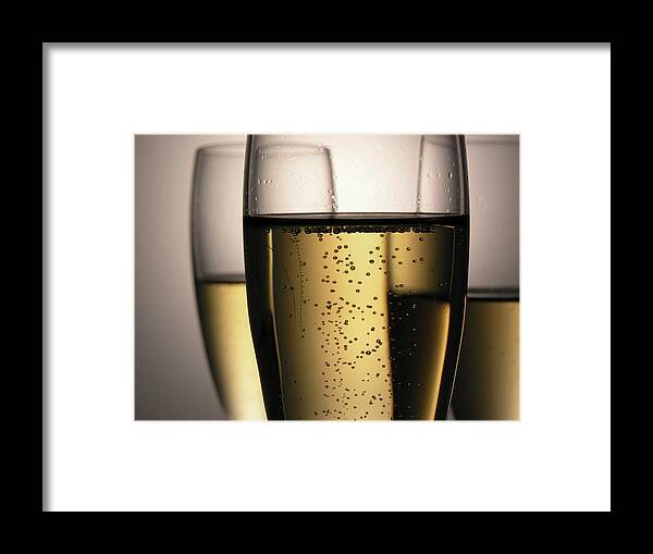 Cool Attitude Framed Print featuring the photograph Drinks 3 Champagne Glasses by Caracterdesign