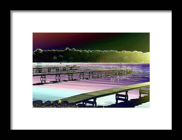 Dsc_0043 Midnight Docks Framed Print featuring the photograph Dsc_0043 Midnight Docks by Tom Kelly