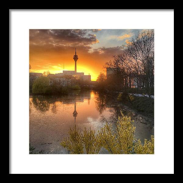 Iphone Framed Print featuring the photograph Duesseldorf Sunset by Richard Cummings