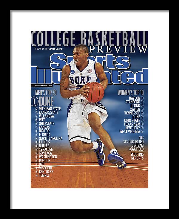 Playoffs Framed Print featuring the photograph Duke University Nolan Smith, 2010 College Basketball Sports Illustrated Cover by Sports Illustrated