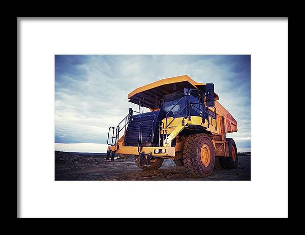 Construction Machinery Framed Print featuring the photograph Dump Truck by Shaunl