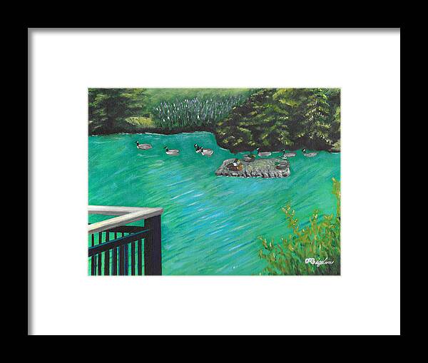 Canal Framed Print featuring the painting Dundas Eco Park by David Bigelow