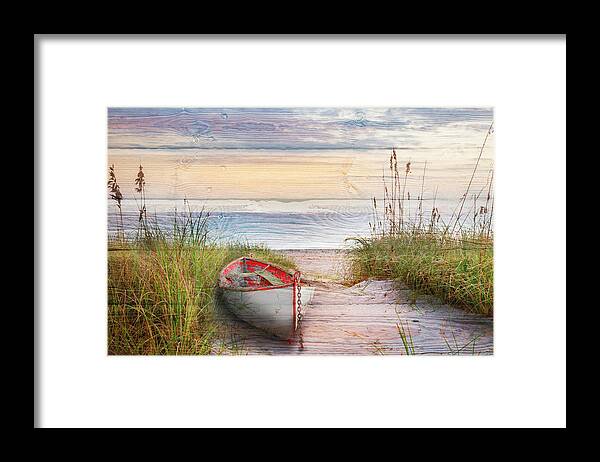 Boats Framed Print featuring the photograph Dune Colors in Wood Textures by Debra and Dave Vanderlaan