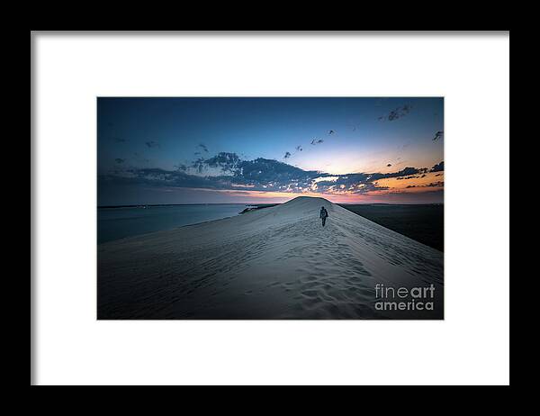 Water Framed Print featuring the photograph Dune Du Pilat - Sunset Impressions by Hannes Cmarits