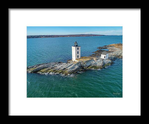 Naragansett Framed Print featuring the photograph Dutch Island Lighthouse by Veterans Aerial Media LLC