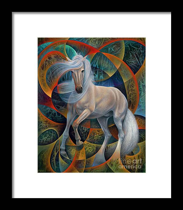 Horse Framed Print featuring the painting Dynamic Stallion by Ricardo Chavez-Mendez