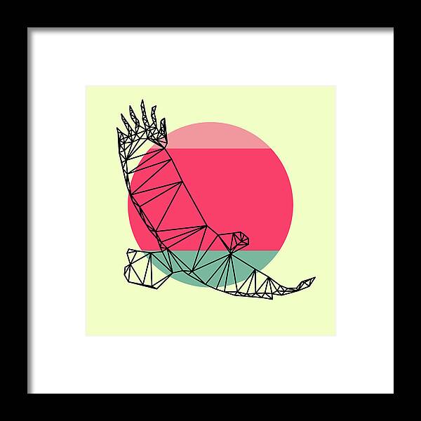 Eagle Framed Print featuring the digital art Eagle and Sunset by Naxart Studio