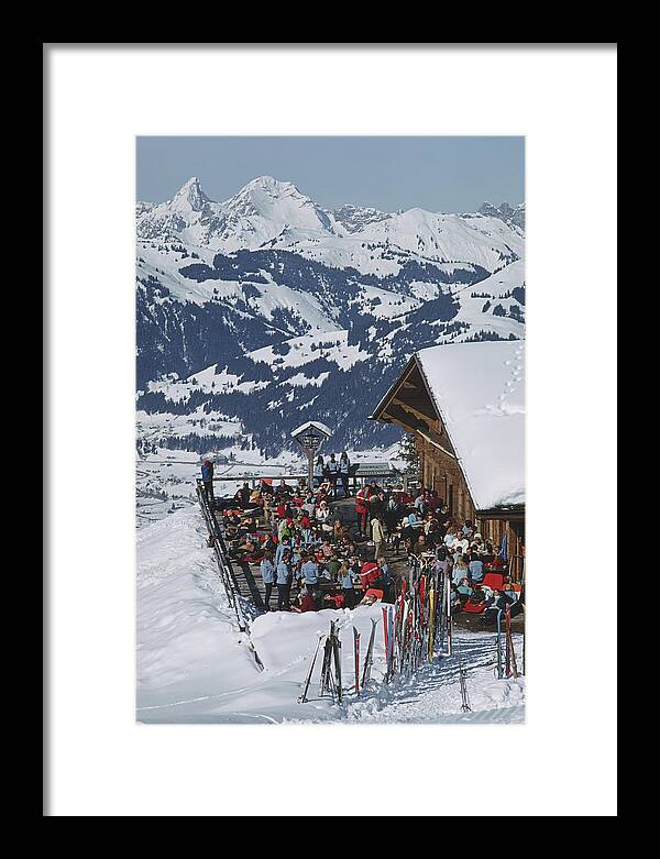 Gstaad Framed Print featuring the photograph Eagle Club by Slim Aarons