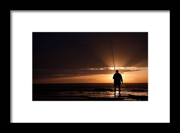 Sunset Framed Print featuring the photograph Early Morning Fisherman by Ian Damerell