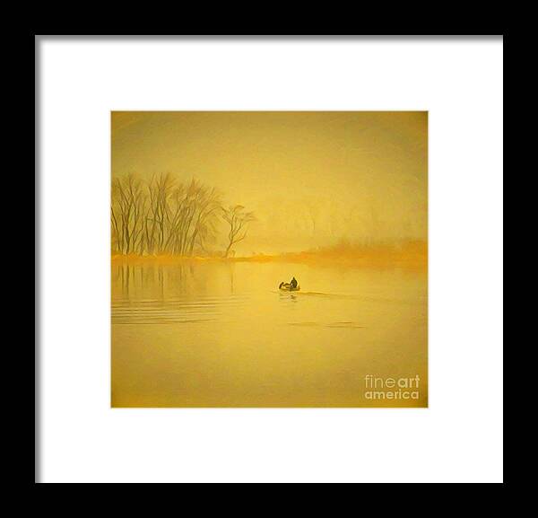 Mississippi River Framed Print featuring the painting Early Morning Fisherman by Marilyn Smith
