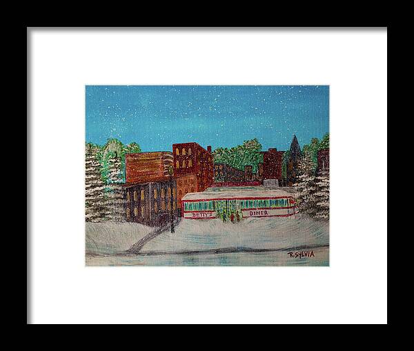 Snow Framed Print featuring the painting Early Snow by Randy Sylvia