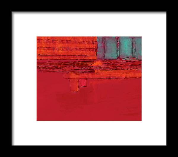 Red Framed Print featuring the digital art Earth Flag by Marina Flournoy