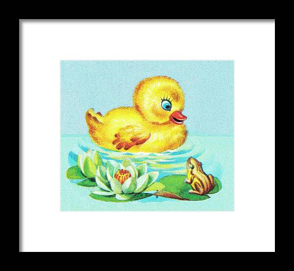 Animal Framed Print featuring the drawing Easter chick by CSA Images