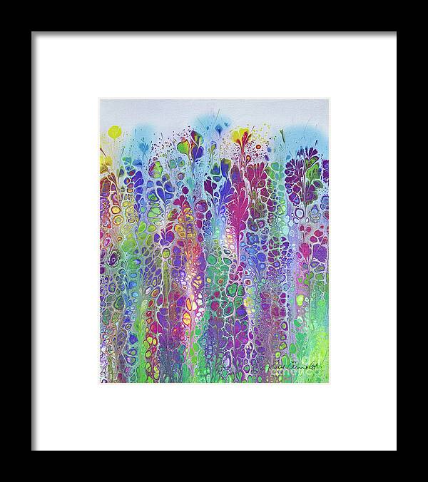 Poured Acrylics Framed Print featuring the painting Easter Garden by Lucy Arnold
