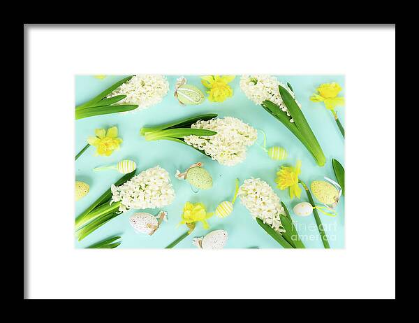 Easter Framed Print featuring the photograph Easter on Blue by Anastasy Yarmolovich