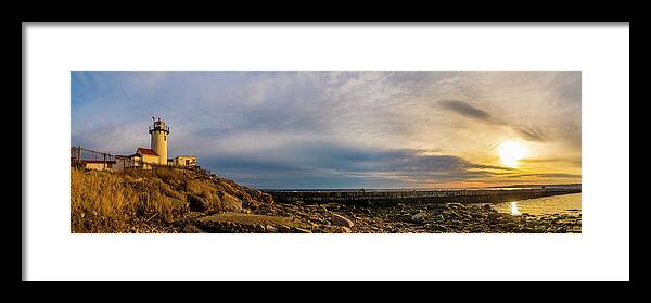 Sunset Framed Print featuring the photograph Eastern Point Lighthouse by Mark Papke