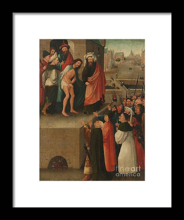 Ecce Homo By Hieronymus Bosch Framed Print featuring the painting Ecce Homo By Hieronymus Bosch by Hieronymus Bosch